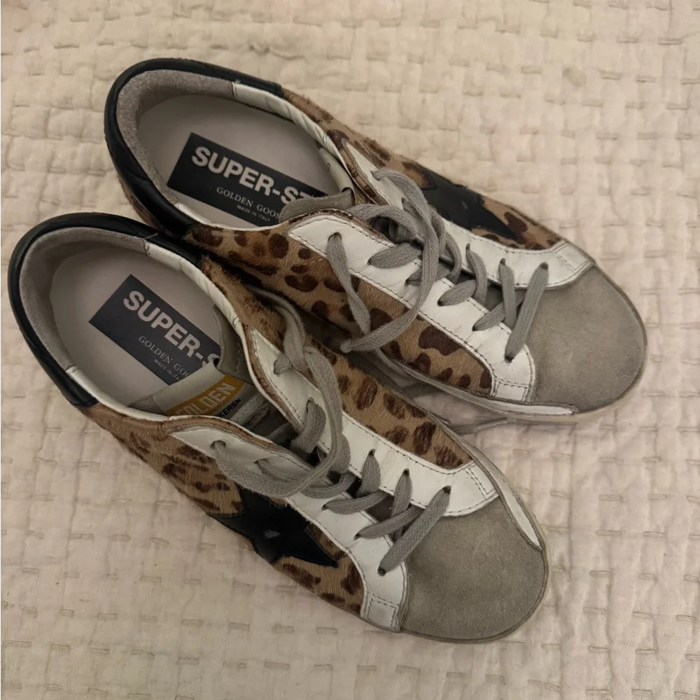 Authentic Golden Goose super star low top leopard sneaker size 37/7 - Picture 5 of 7